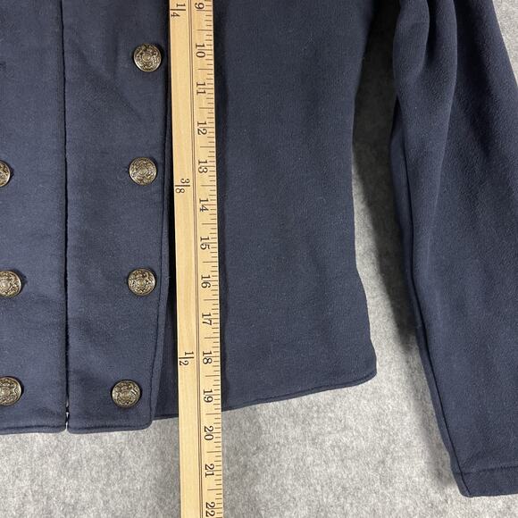 Polo Ralph Lauren French Terry Military Jacket Girls Large 12/14 Blue Preppy - Picture 10 of 16